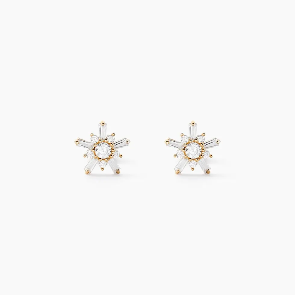 Boucles D'oreilles Puces Wen Or Jaune Oxyde De Zirconium