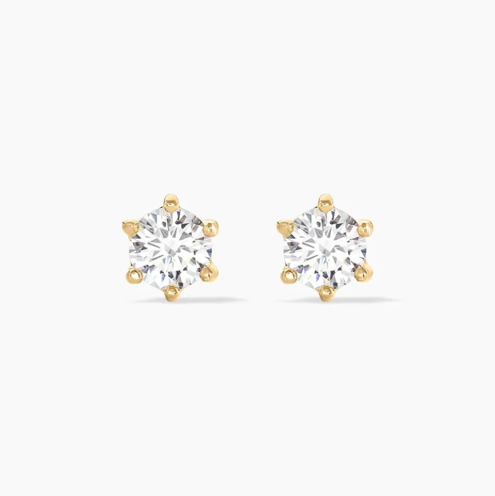 Boucles D'oreilles Puces Yléna Plaqué Or Jaune Oxyde De Zirconium