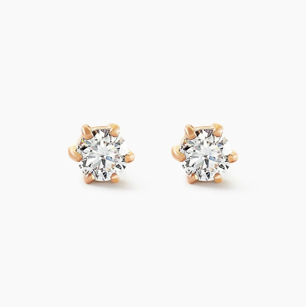 Boucles D'oreilles Puces Yléna Plaqué Or Jaune Oxyde De Zirconium
