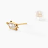 Boucles D'oreilles Puces Yoshi Or Jaune Oxyde De Zirconium