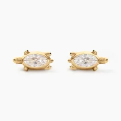 Boucles D'oreilles Puces Yoshi Or Jaune Oxyde De Zirconium