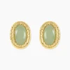 Boucles D'Oreilles Ria Puces Acier Jaune Aventurine