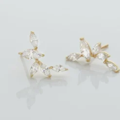 Boucles D'oreilles Barrettes Youssa Barrettes 5 Or Jaune Oxydes