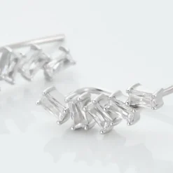 Boucles D'oreilles Grimpantes Adonia Argent Blanc Oxyde De Zirconium