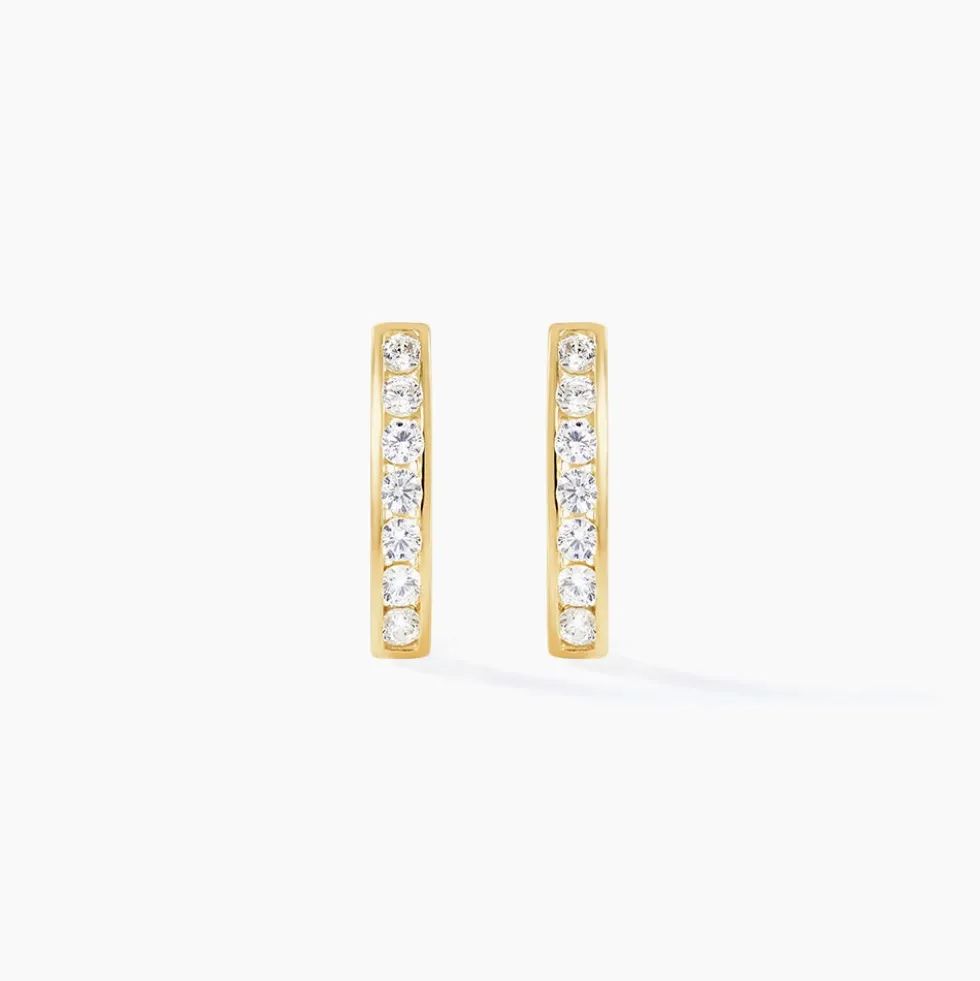 Boucles D'oreilles Jacoba Rondes Or Jaune Oxyde De Zirconium