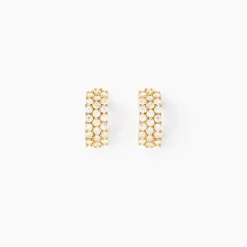 Boucles D'oreilles Jacquelene Rondes Or Jaune Oxyde De Zirconium