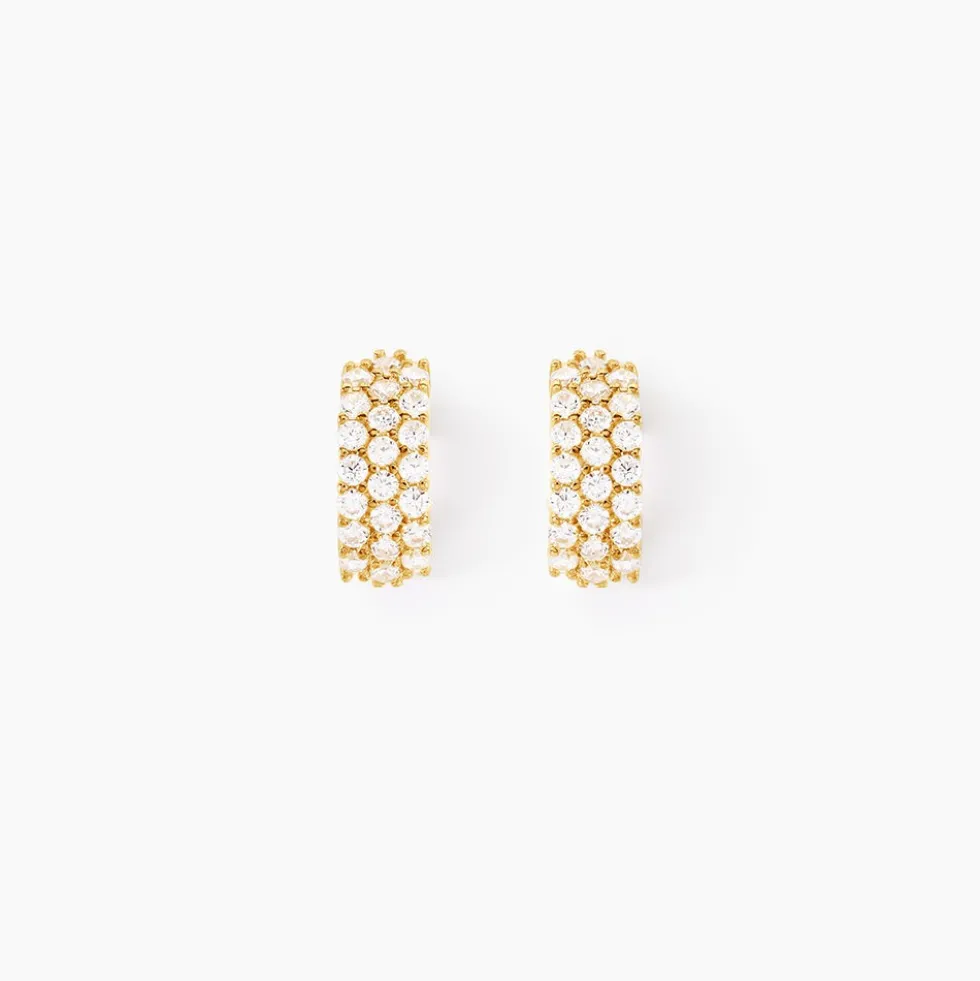 Boucles D'oreilles Jacquelene Rondes Or Jaune Oxyde De Zirconium