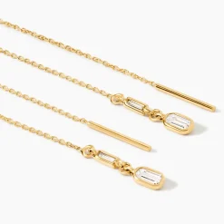 Boucles D'oreilles Or Jaune Mercy Oxyde De Zirconium
