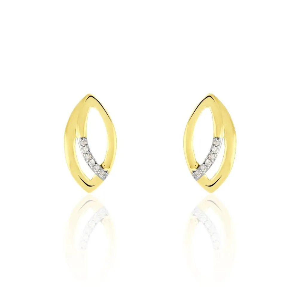 Boucles D'oreilles Or Jaune Svena Diamant