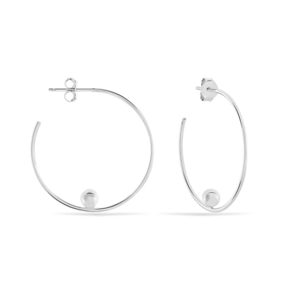 Boucles D'oreilles Pendantes Hauria Argent Blanc