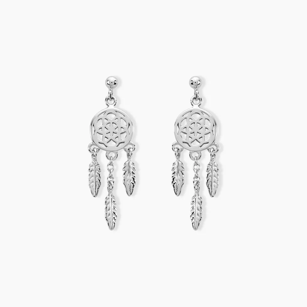 Boucles D'oreilles Pendantes Oniria Argent Blanc