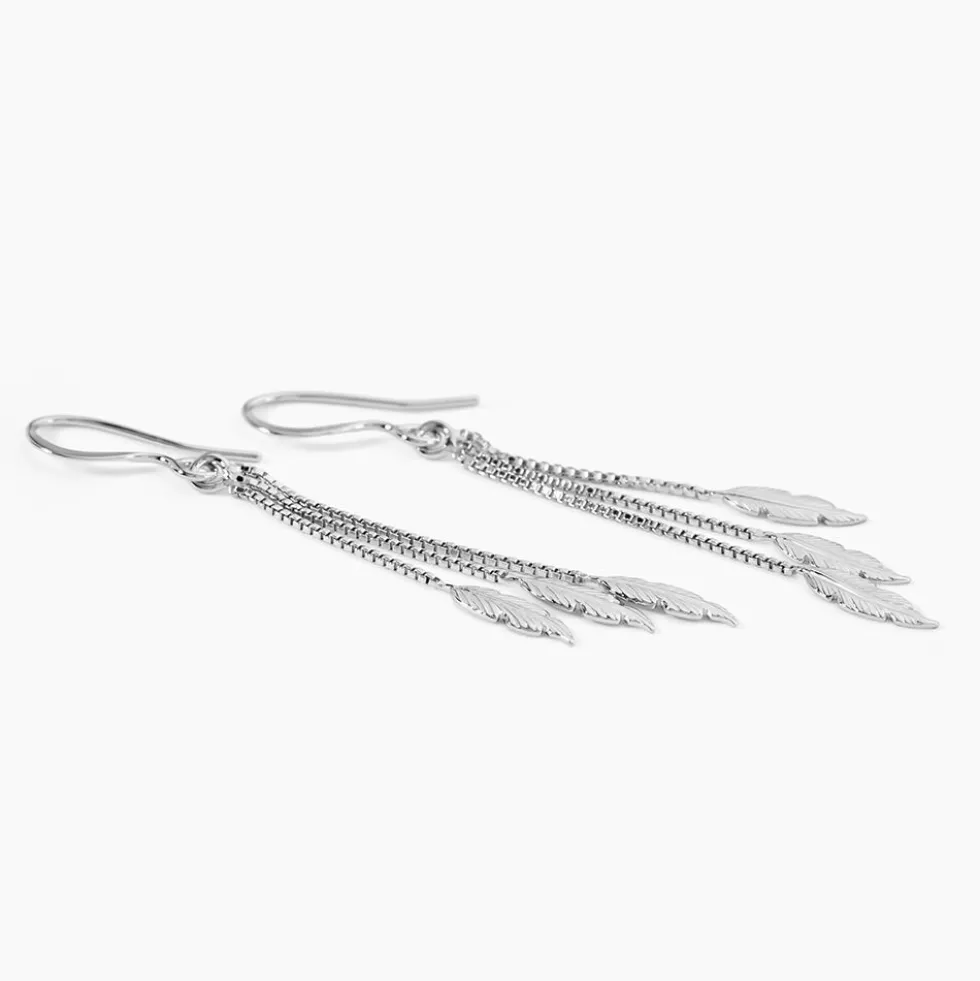 Boucles D'oreilles Pendantes Violka Argent Blanc