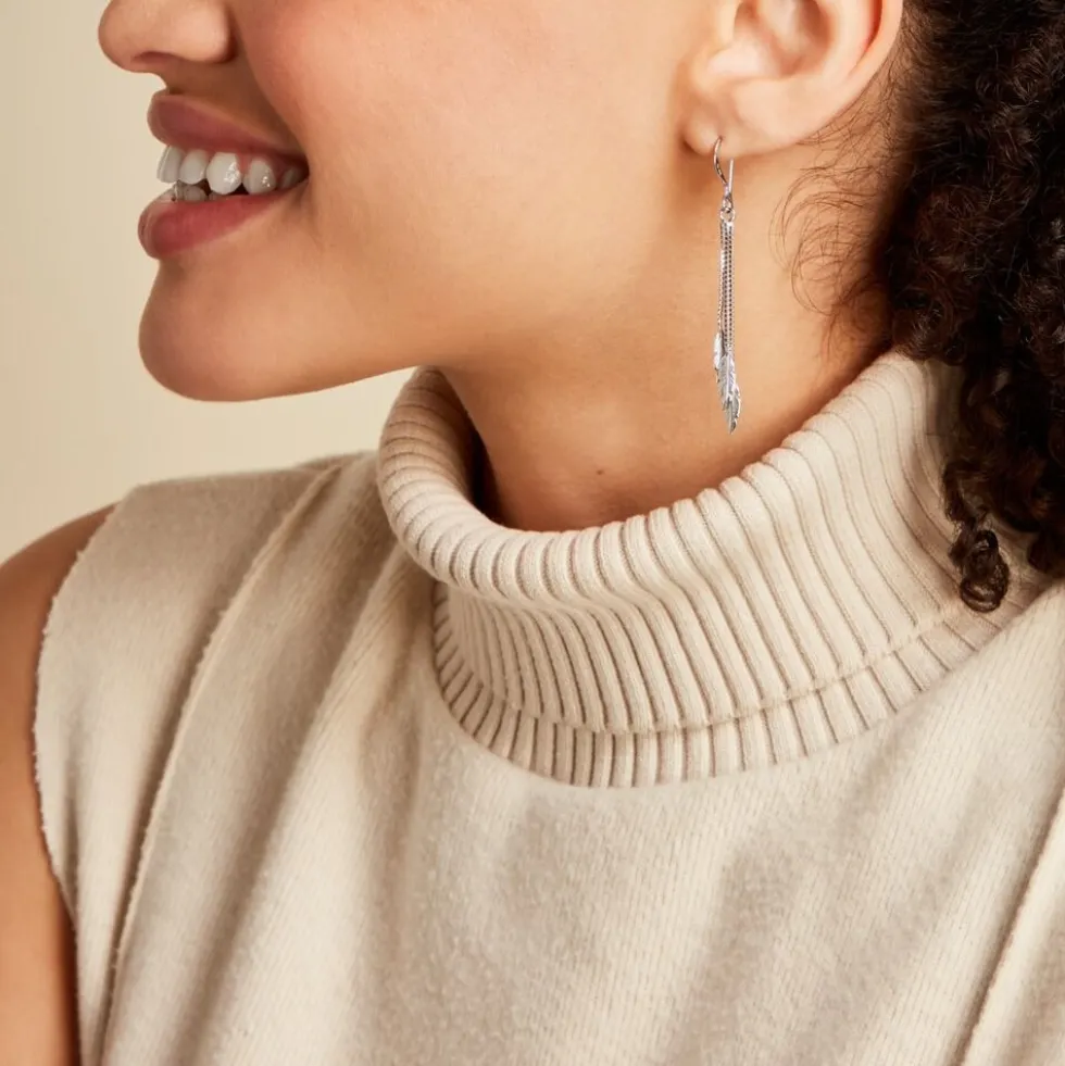 Boucles D'oreilles Pendantes Violka Argent Blanc