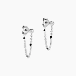 Boucles D'oreilles Pendantes Molly Argent Blanc