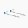 Boucles D'oreilles Pendantes Lottie Argent Blanc Turquoise