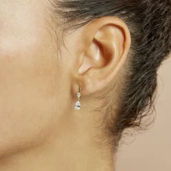 Boucles D'oreilles Pendantes Ernst Goutte Or Jaune Oxyde De Zirconium