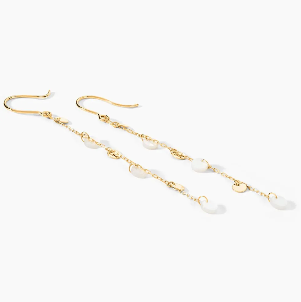 Boucles D'Oreilles Pendantes Epurea Or Jaune Nacre