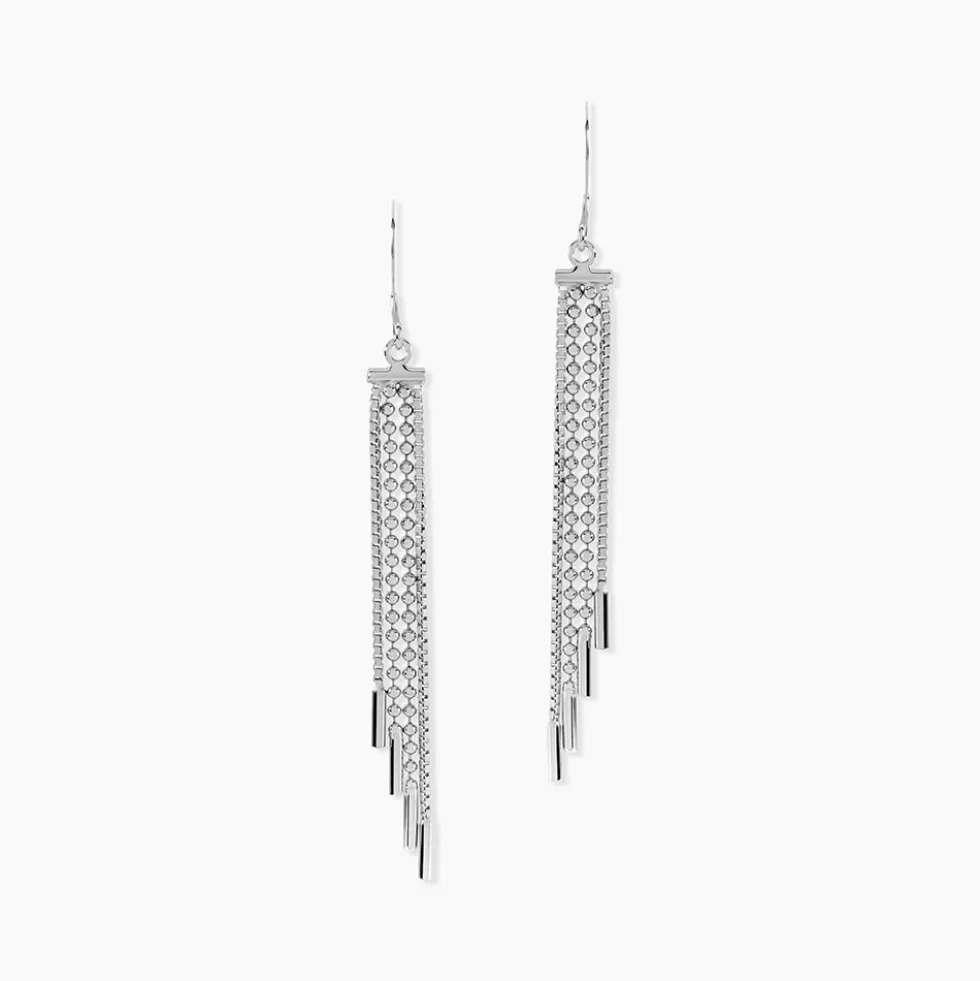 Boucles D'oreilles Pendantes Freja Argent Blanc