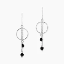 Boucles D'oreilles Pendantes Tamar Argent Blanc Pierre De Synthese