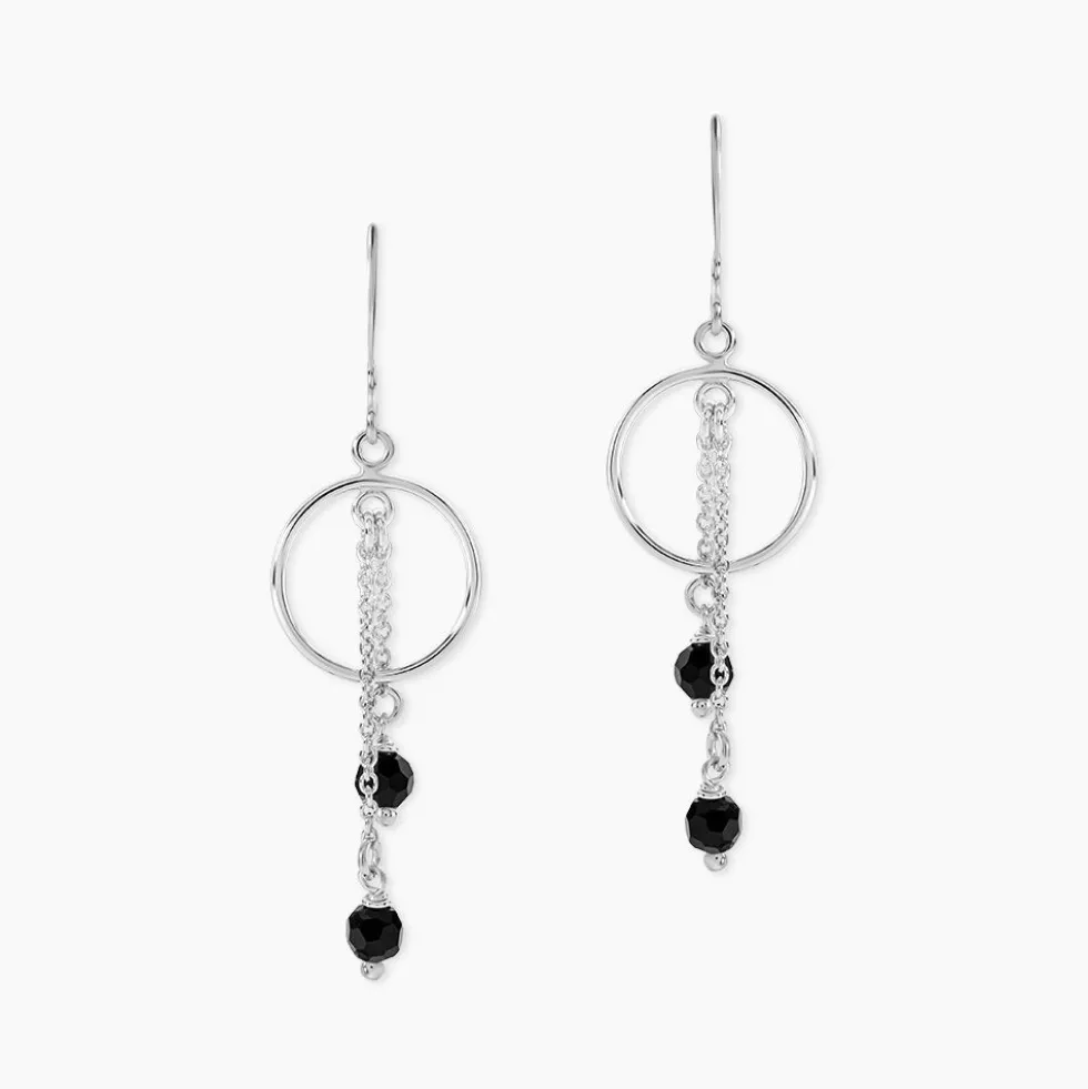 Boucles D'oreilles Pendantes Tamar Argent Blanc Pierre De Synthese