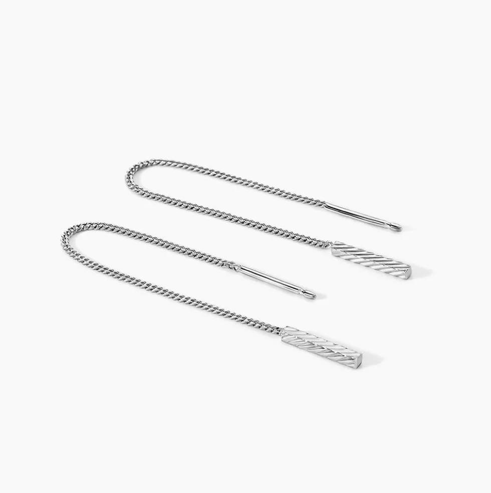 Boucles D'oreilles Pendantes Mila Argent Blanc