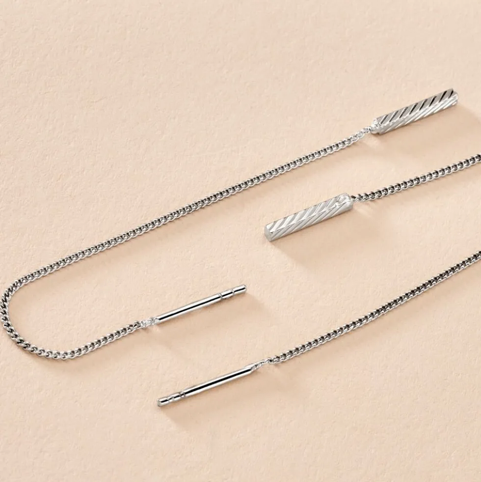 Boucles D'oreilles Pendantes Mila Argent Blanc