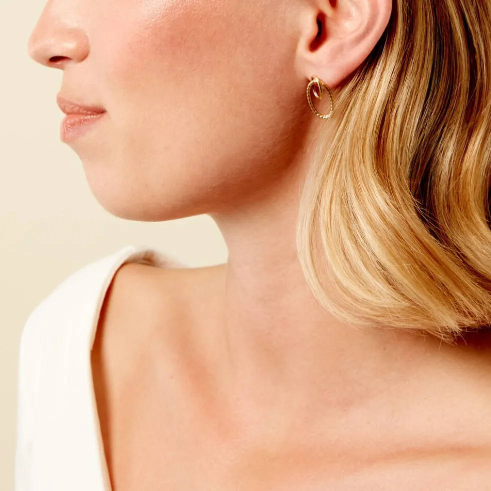 Boucles D'Oreilles Pendantes Cameline Or Jaune
