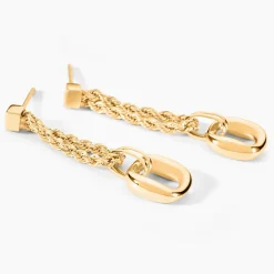 Boucles D'Oreilles Pendantes Eleor Or Jaune