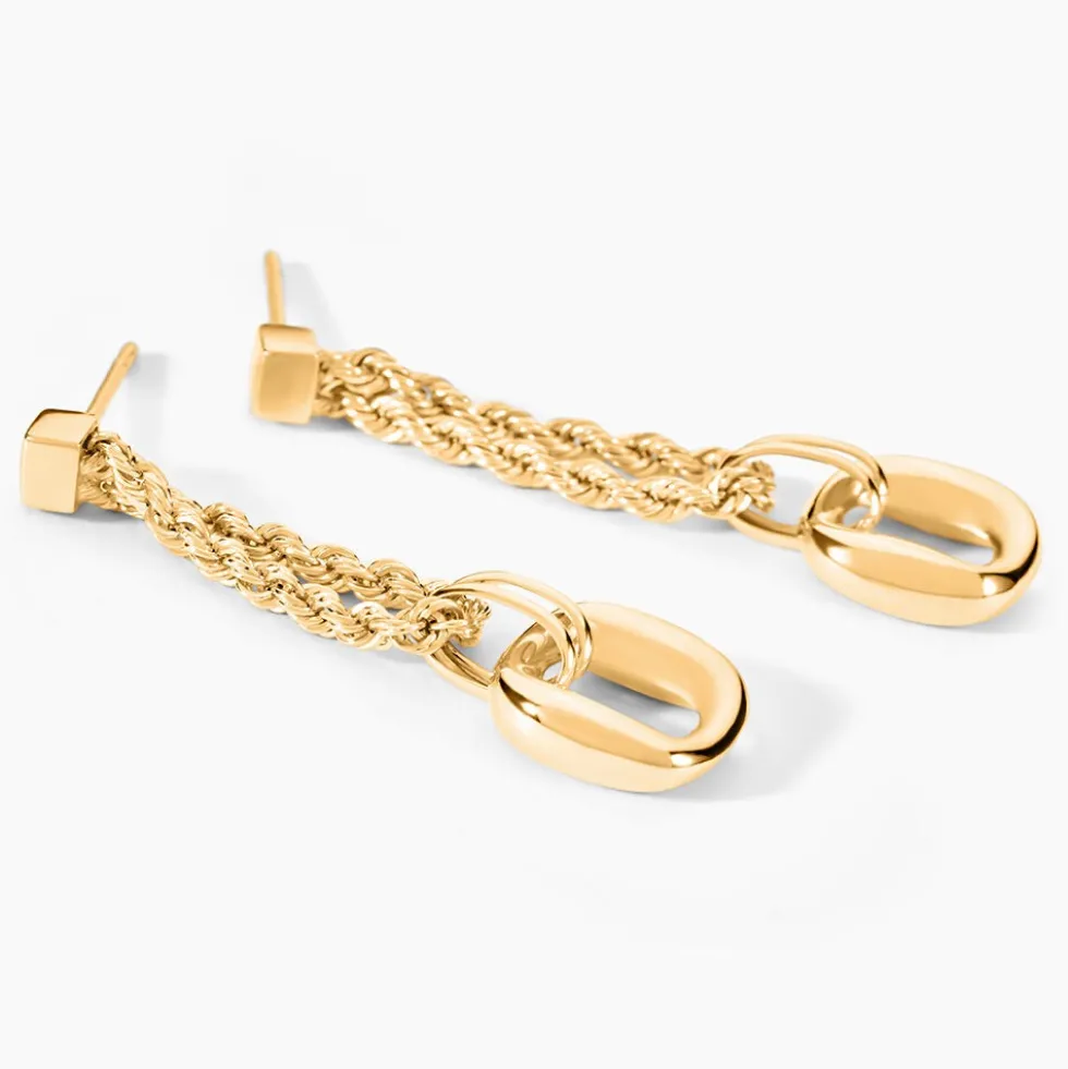 Boucles D'Oreilles Pendantes Eleor Or Jaune