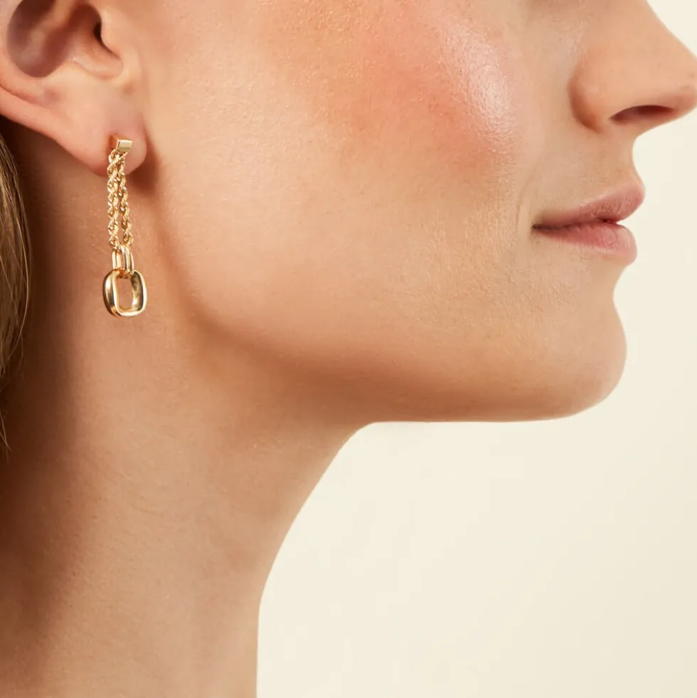 Boucles D'Oreilles Pendantes Eleor Or Jaune