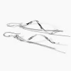 Boucles D'oreilles Pendantes Rizlaine Argent Blanc