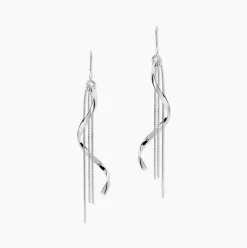Boucles D'oreilles Pendantes Rizlaine Argent Blanc