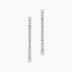 Boucles D'oreilles Pendantes Amenis Argent Blanc Oxyde De Zirconium