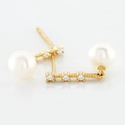 Boucles D'oreilles Pendantes Louise-marie Or Jaune Perle De Culture