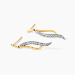 Boucles D'oreilles Pendantes Or Jaune Maaria Diamants