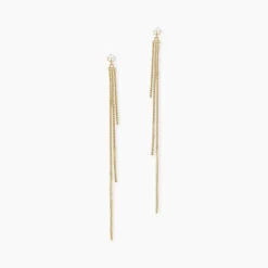 Boucles D'oreilles Pendantes Carrine Or Jaune Oxyde De Zirconium