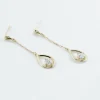 Boucles D'oreilles Pendantes Or Jaune Bartolome Oxyde De Zirconium
