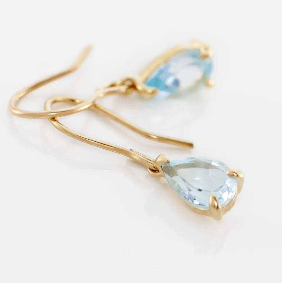 Boucles D'oreilles Pendantes Kalyne Or Jaune Topaze