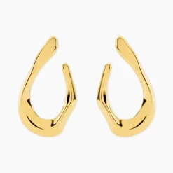 Boucles D'Oreilles Pendantes Mamamia Acier Jaune