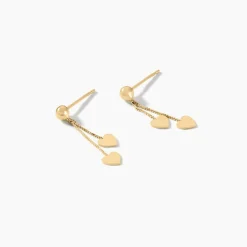 Boucles D'oreilles Pendantes Ervins Pendantes Coeurs Or Jaune
