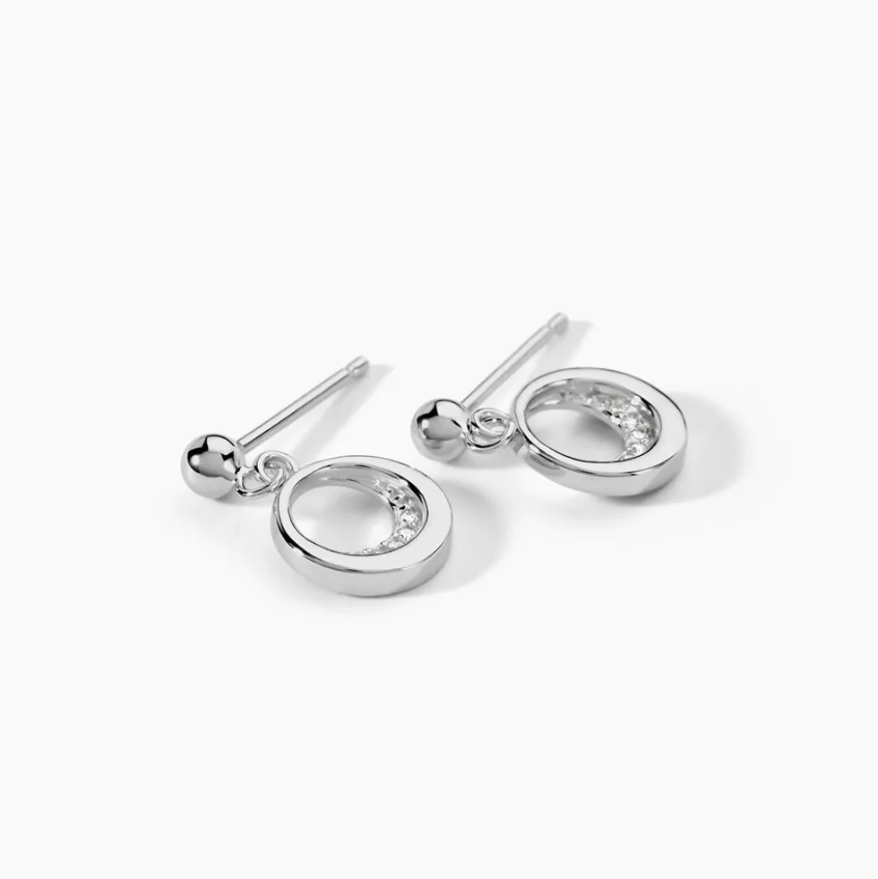 Boucles D'oreilles Pendantes Zita Argent Blanc Oxyde De Zirconium
