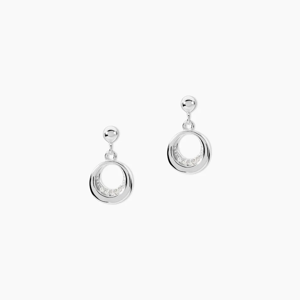 Boucles D'oreilles Pendantes Zita Argent Blanc Oxyde De Zirconium