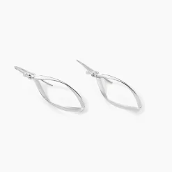 Boucles D'oreilles Pendantes Twisty Argent Blanc