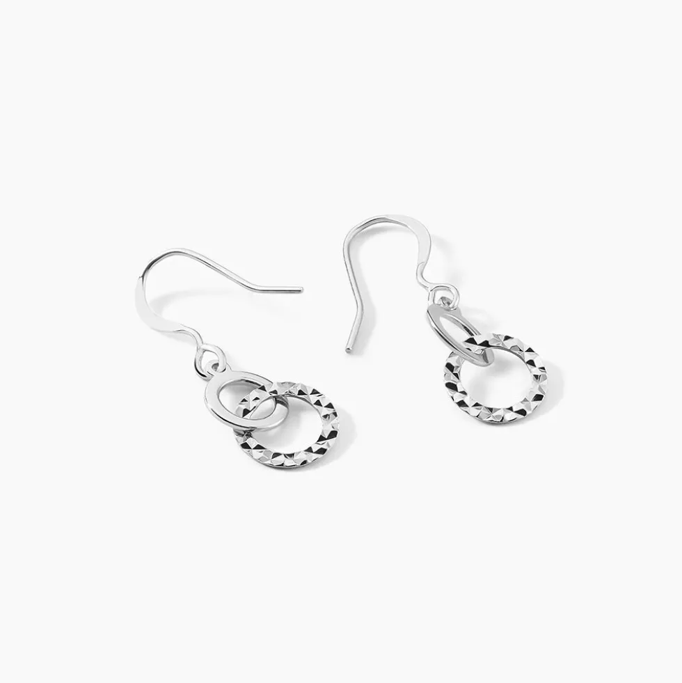 Boucles D'oreilles Pendantes Argent Blanc