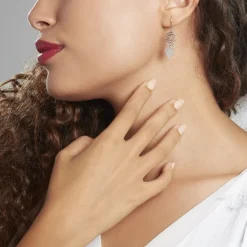 Boucles D'oreilles Pendantes Catchy Argent Blanc