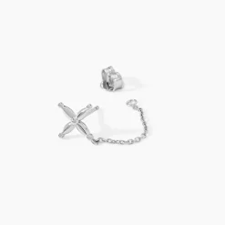Boucles D'oreilles Pendantes Phula Argent Blanc