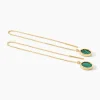 Boucles D'oreilles Pendantes Florica Or Jaune Malachite