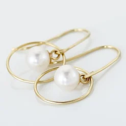 Boucles D'oreilles Pendantes Salvine Or Jaune Perle De Culture