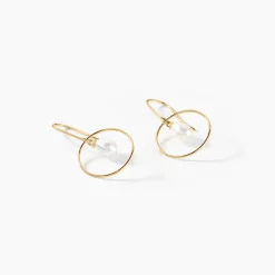 Boucles D'oreilles Pendantes Salvine Or Jaune Perle De Culture