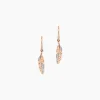 Boucles D'oreilles Pendantes Clodie Or Rose Diamant